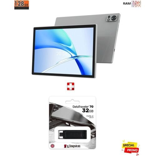 Tablette Nouvelle + Pochette+ Screen+ Pen-Gray+ Kingston + Clé Type-C  / 32GB - Image 1 of 5