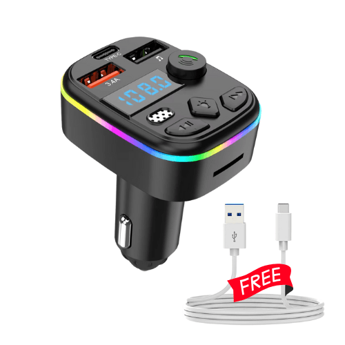 Émetteur FM/lecteur MP3 pour voiture C4 avec double port USB et port Type-C - Image 1 of 2