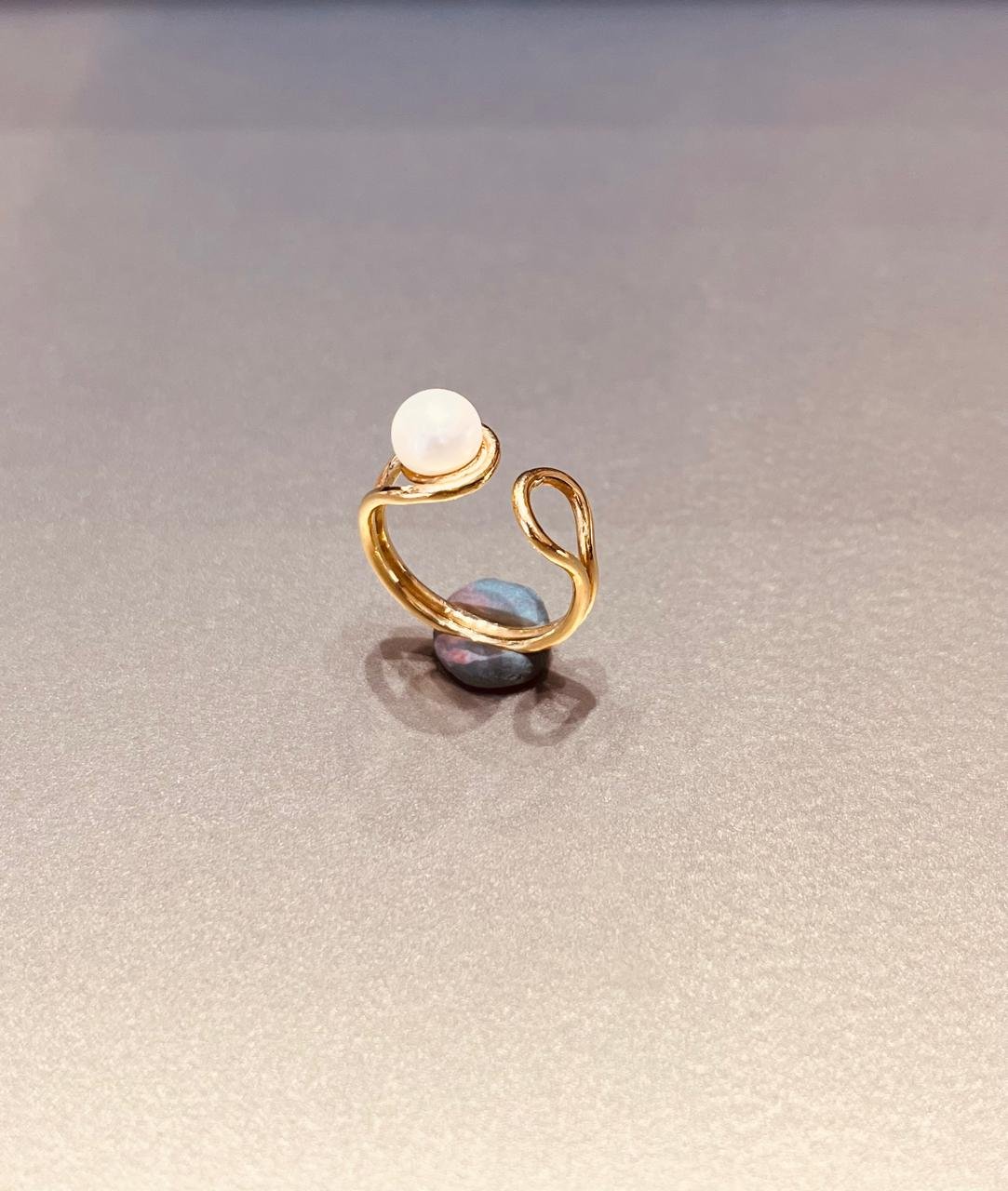 Bague or et perle  - Image 1 of 1
