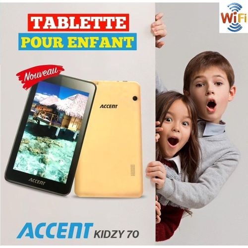 Tablette android enfants Kidzy70 7" pouce seulement wifi stockage 8GB ram 1GB+pochette+touch pen-Gold - Image 1 of 2