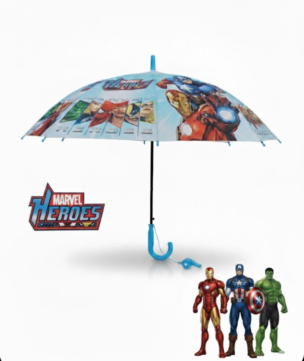 Parapluie Enfants Heroes Marvel Avec Sifflet Protection Fun Pour Petits Super Heros - Image 1 of 3
