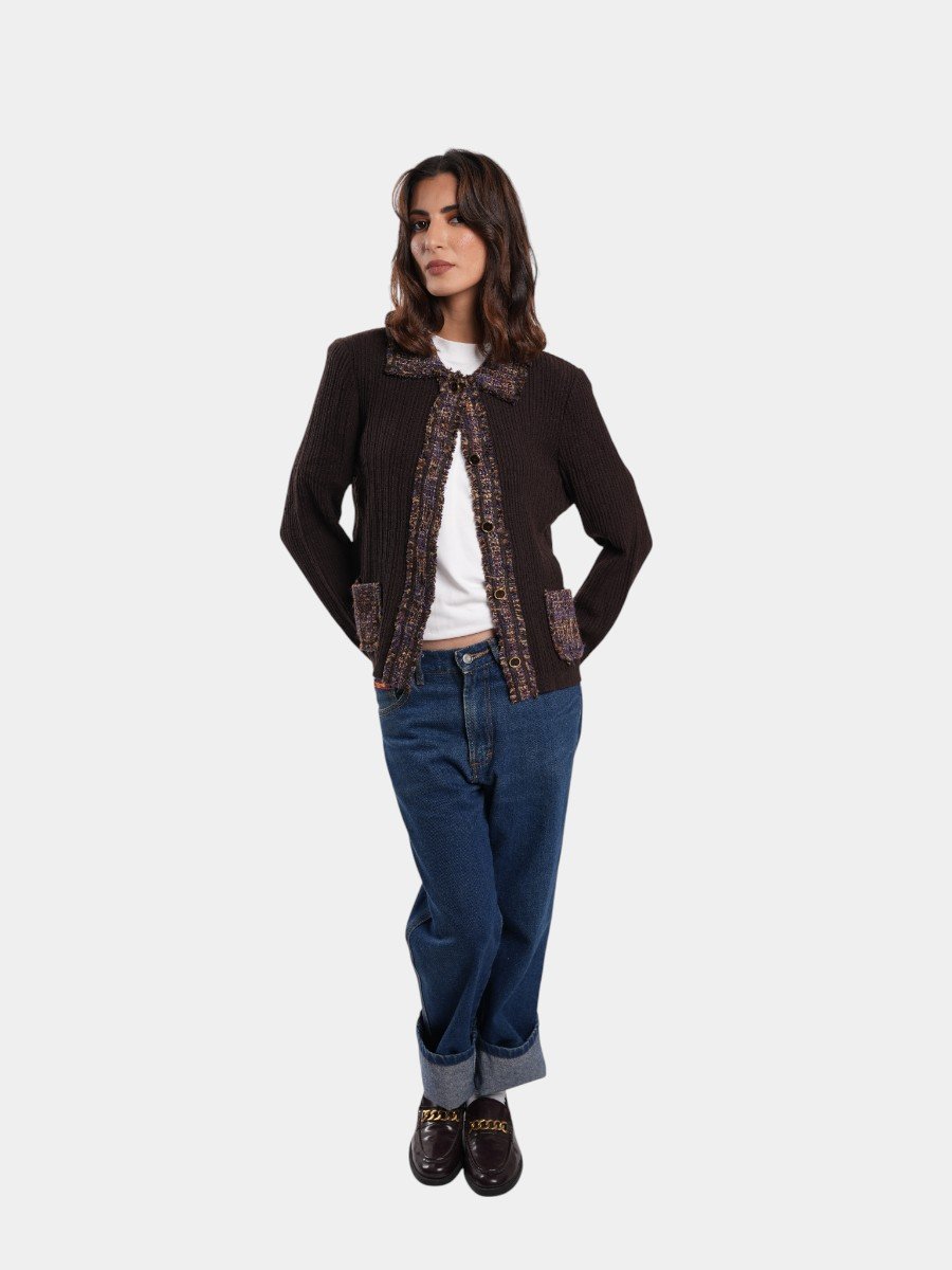 CARDIGAN EN MAILLE AVEC POCHES - Image 1 of 4