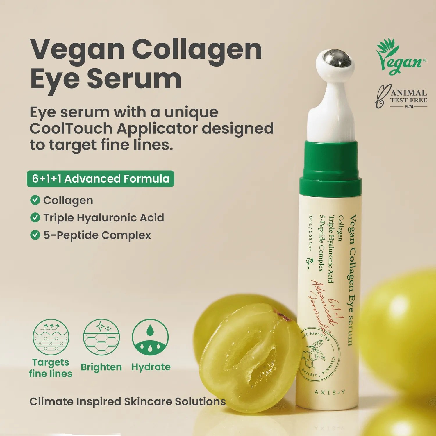 Sérum Yeux Vegan Collagen - Anti-âge - Sans alcool - Tous types de peau - Image 1 of 3