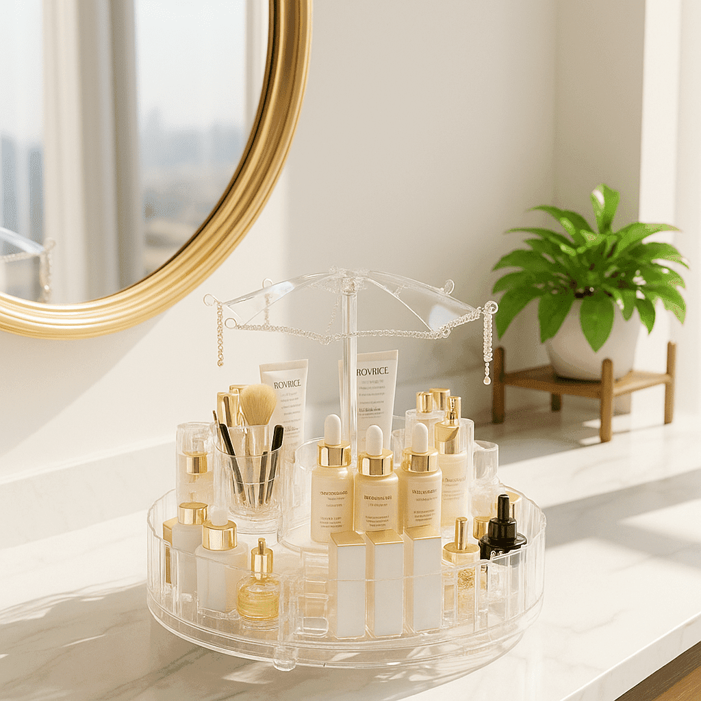 Organisateur Cosmétique Rotatif 360° LD-1025 – Support de Maquillage Transparent - Image 1 of 4
