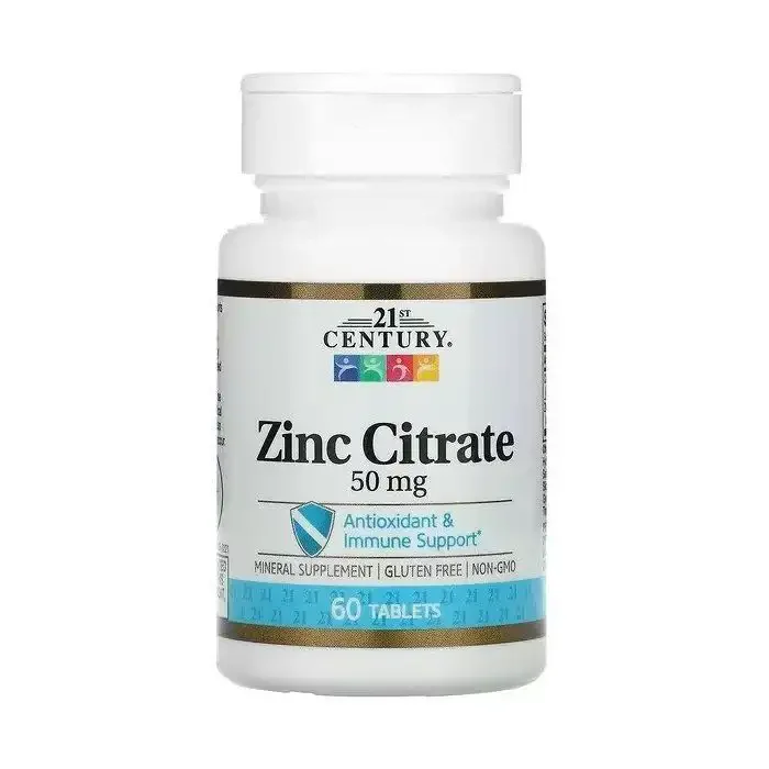 21st Century, Citrate de zinc, 50 mg, 60 comprimés MADE IN USA - Image 1 of 2