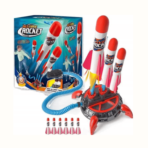 Jeu de fusée sauteuse pour enfants avec lanceur, lance-roquettes multiples - Image 1 of 3