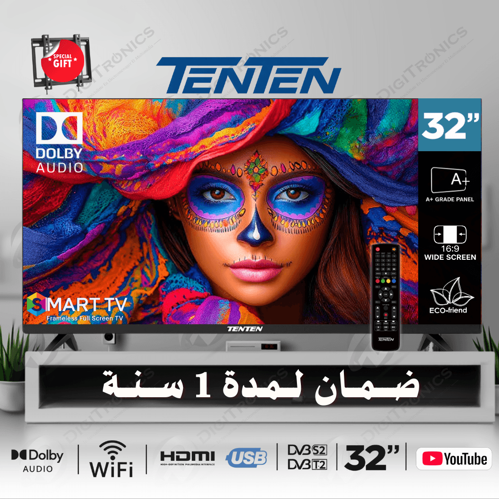 32 Hd Smart Android Tv Panneau A+, Dolby Audio, Wi-fi, Hdmi/usb, Youtube + Support Gratuit - Image 1 of 3