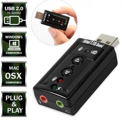 Adaptateur De Carte Son Externe Usb Virtuel À 7.1 Canaux - Image 1 of 1