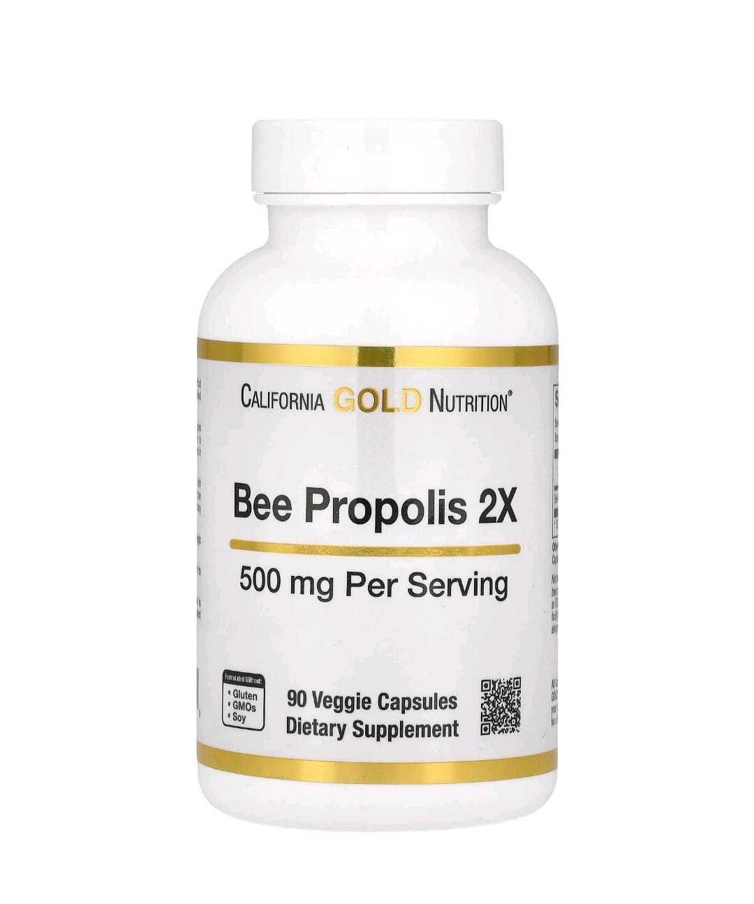 Propolis D’abeille 2x 500 Mg – Extrait Concentré – 90 Capsules – California Gold Nutrition - Image 1 of 5