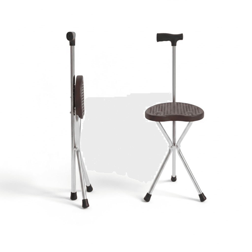 Siege Canne Pliant– Canne De Marche 2 En 1 Avec Assise Intégrée – Couleur Aléatoire - Image 1 of 5