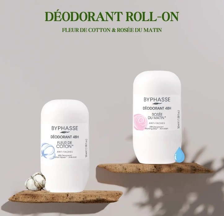 Déodorant Roll On Antitaches - Fleur De Coton & Rosée Du Matin - 50ml X2 - Image 1 of 3