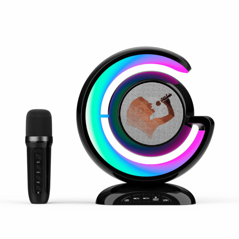 Enceinte Karaoké Sans Fil Avec Microphone & Effets Lumineux Rgb - Image 1 of 2