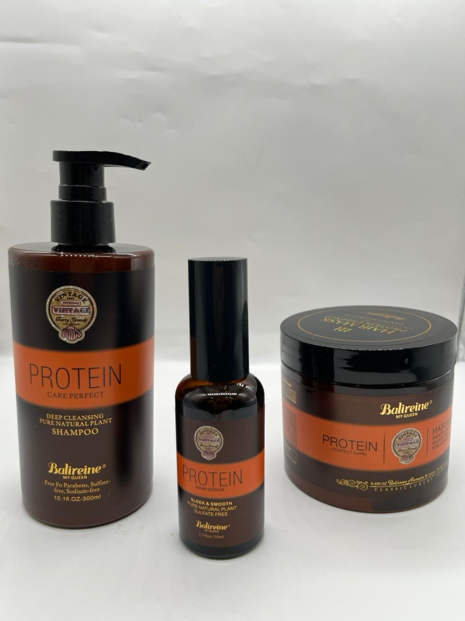 Pack Soin Cheveux Protéine – Shampoing 300ml + Masque 250ml + Sérum 50ml - Image 1 of 2