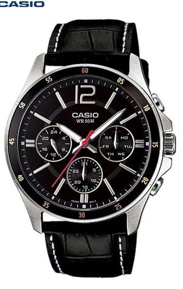 Montre Homme 6 Aiguilles - Bracelet Cuir - Image 1 of 5