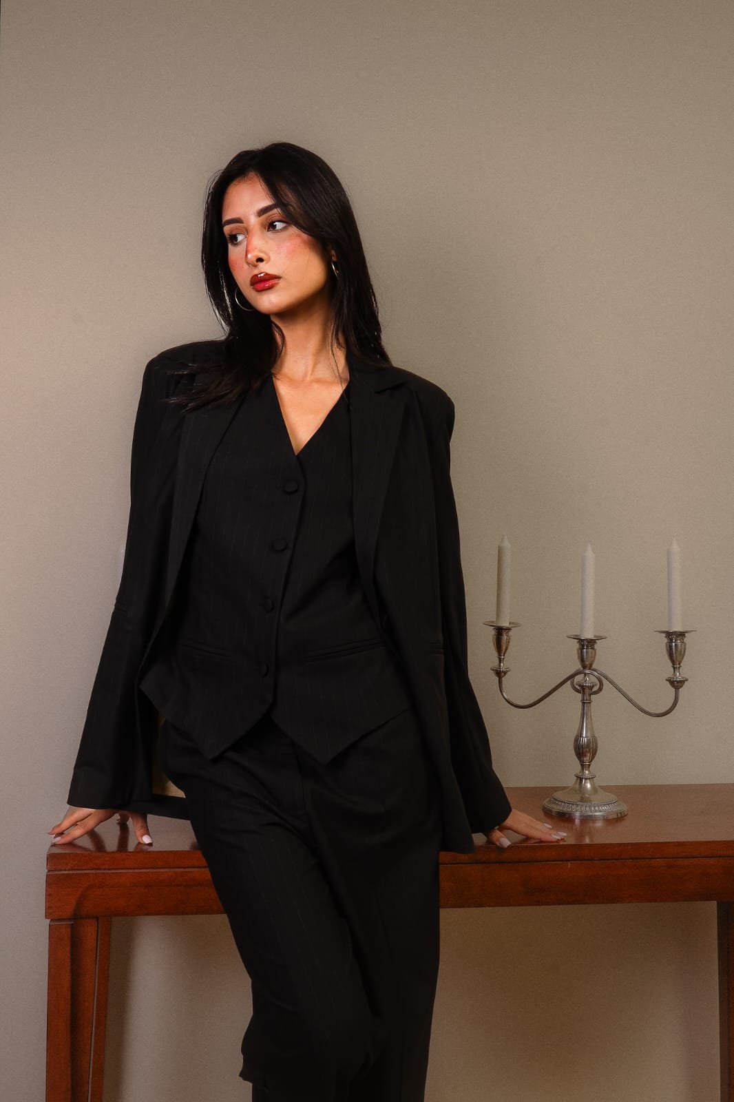 Veste Vitoria Noir De Coton Tissu Tailleur - Image 1 of 3