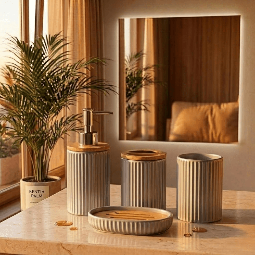Ensemble D’accessoires De Salle De Bain – 4 Pièces - Image 1 of 7