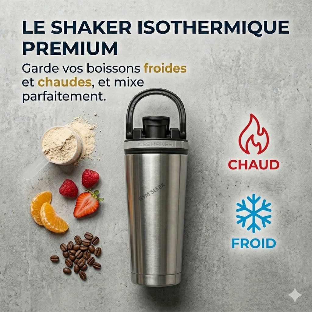 Shaker Inox Isotherme Sans Bpa Multi-usage – Bouteille Sport Thermique En Acier Inoxydable - Image 1 of 7