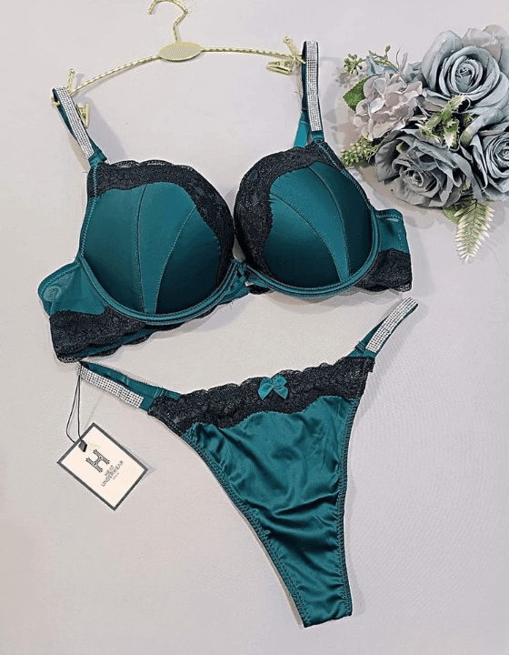 Ensembles De Soutiens-gorge Et Culotte Pour Femmes 36 C M Vert - Image 1 of 2