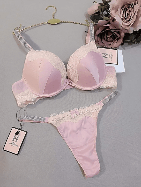 Ensembles De Soutiens-gorge Et Culotte Pour Femmes 38b L Rose - Image 1 of 1