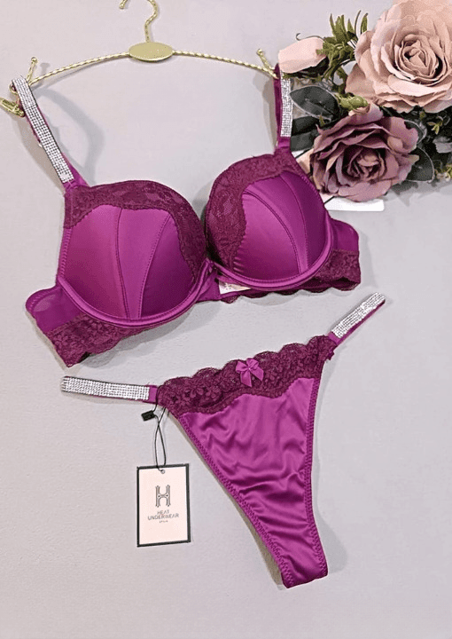 Ensembles De Soutiens-gorge Et Culotte Pour Femmes 38c L Mauve - Image 1 of 1