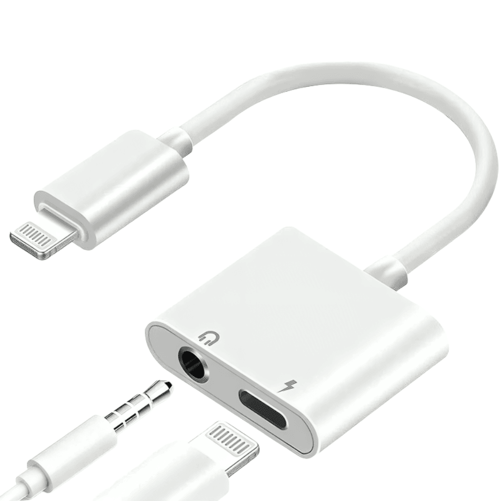 Adaptateur 2 En 1 Iphone – Lightning Vers Prise Jack 3.5mm + Chargeur Simultané - Image 1 of 4