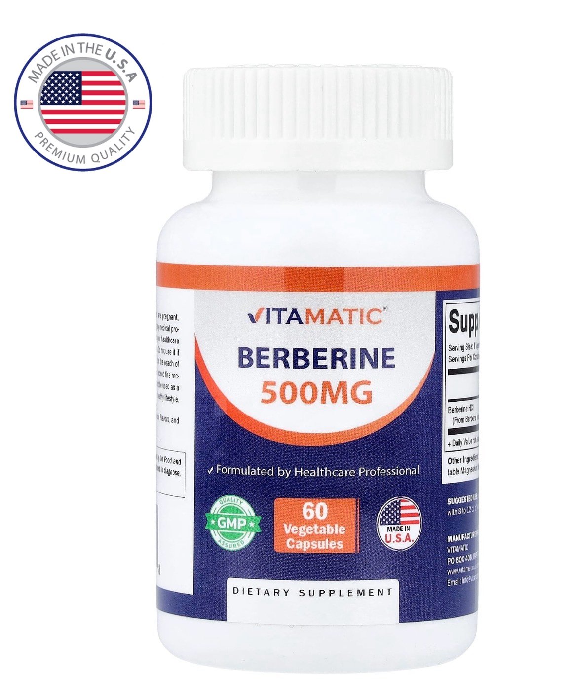 Berberine, 500 Mg, 60 Capsules - Image 1 of 2