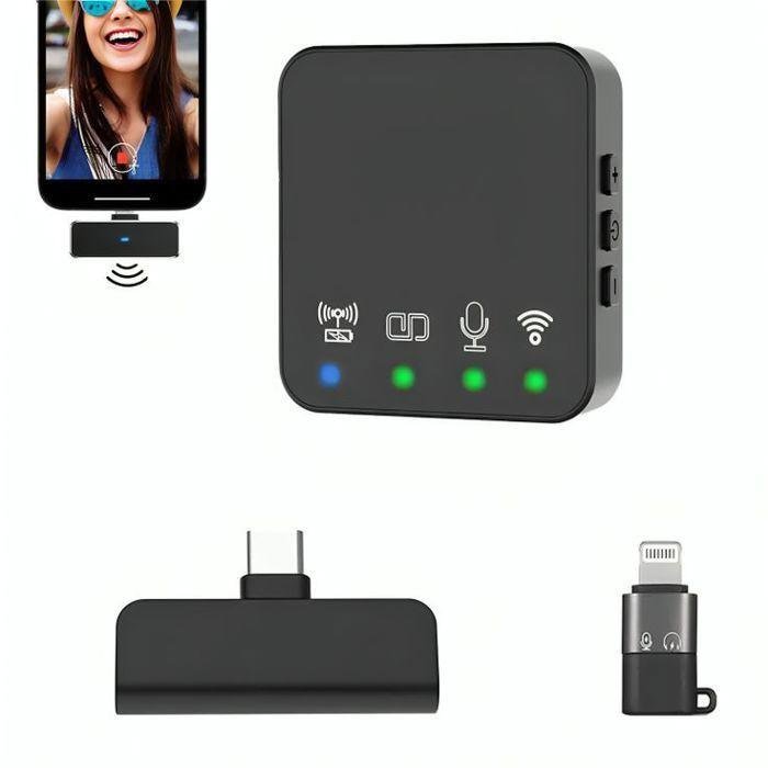 Microphone sans fil 1 en 1 - R10 compatible Android Type C et iPhone - Image 1 of 5