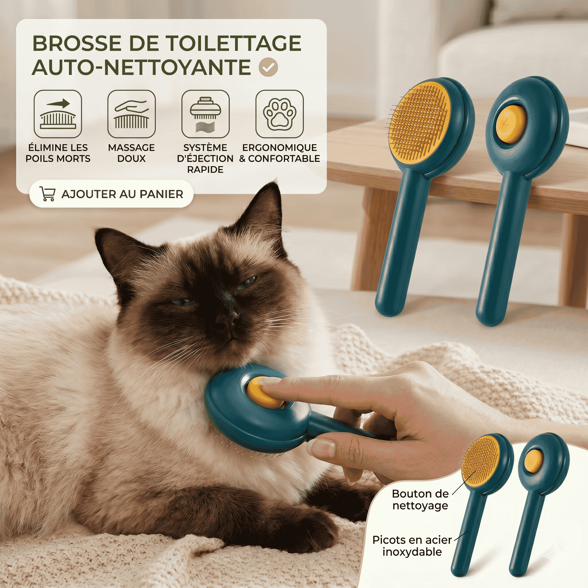 Brosse À Poils Pour Chat Et Chien - Image 1 of 3