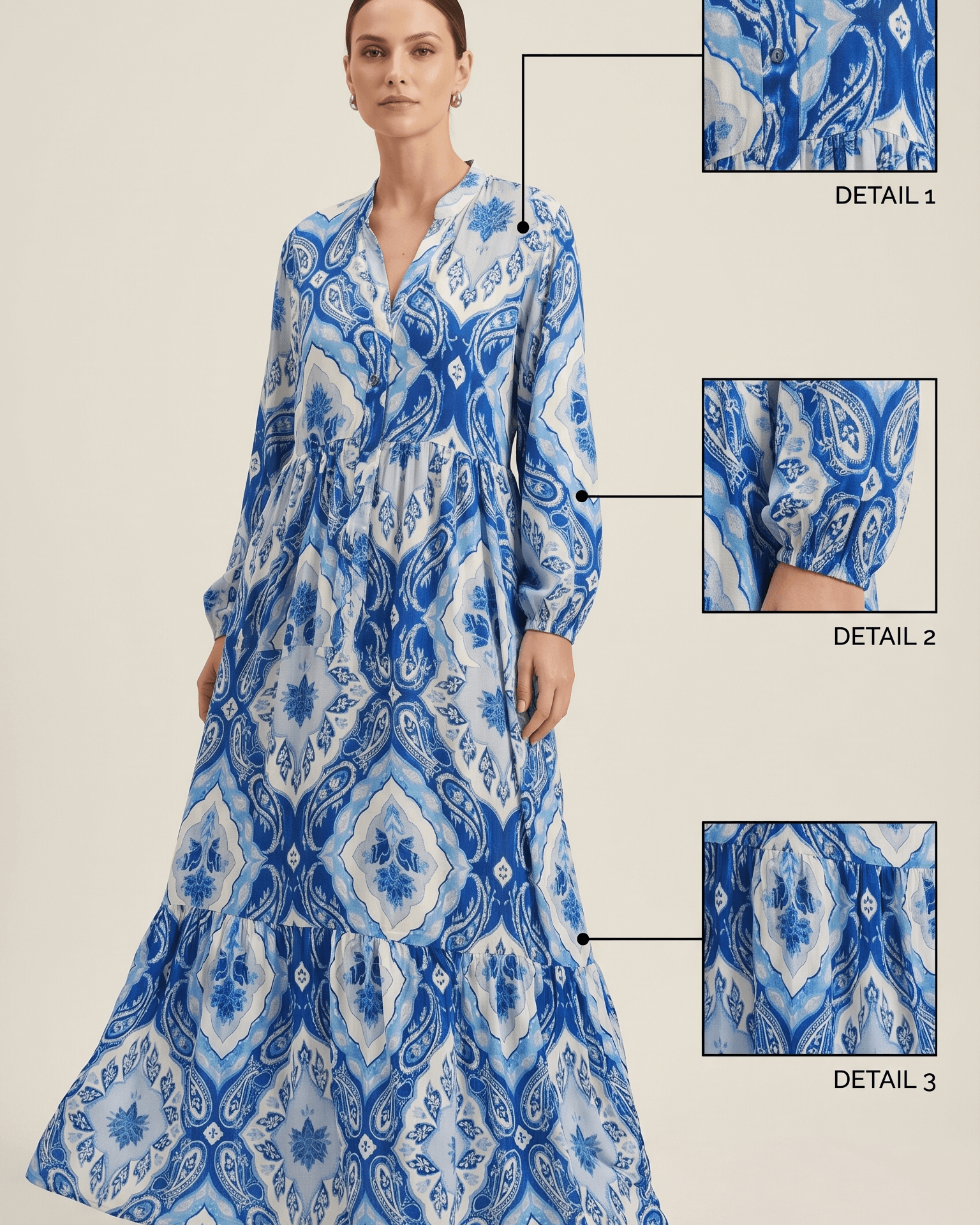Robe Maxi Fluide À Imprimé Élégant - Image 1 of 3
