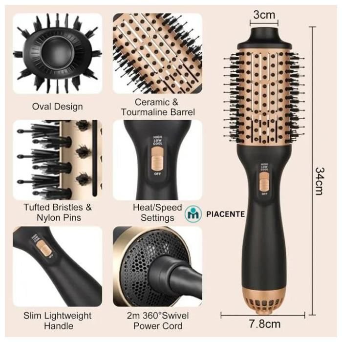 Brosse Sécheuse 3d Pro Gold 2000w À La Kératine - Modèle Godx01 - Couleur Aléatoire - Image 1 of 4