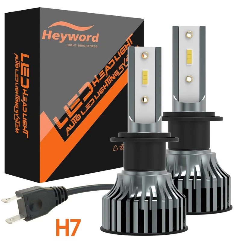 Phares Led De Voiture Heyword 22000lm 160w Canbus, H7 Avec Puce Csp 1860,8000k,phares Led H7,phares Led 9005 H7 - Image 1 of 7