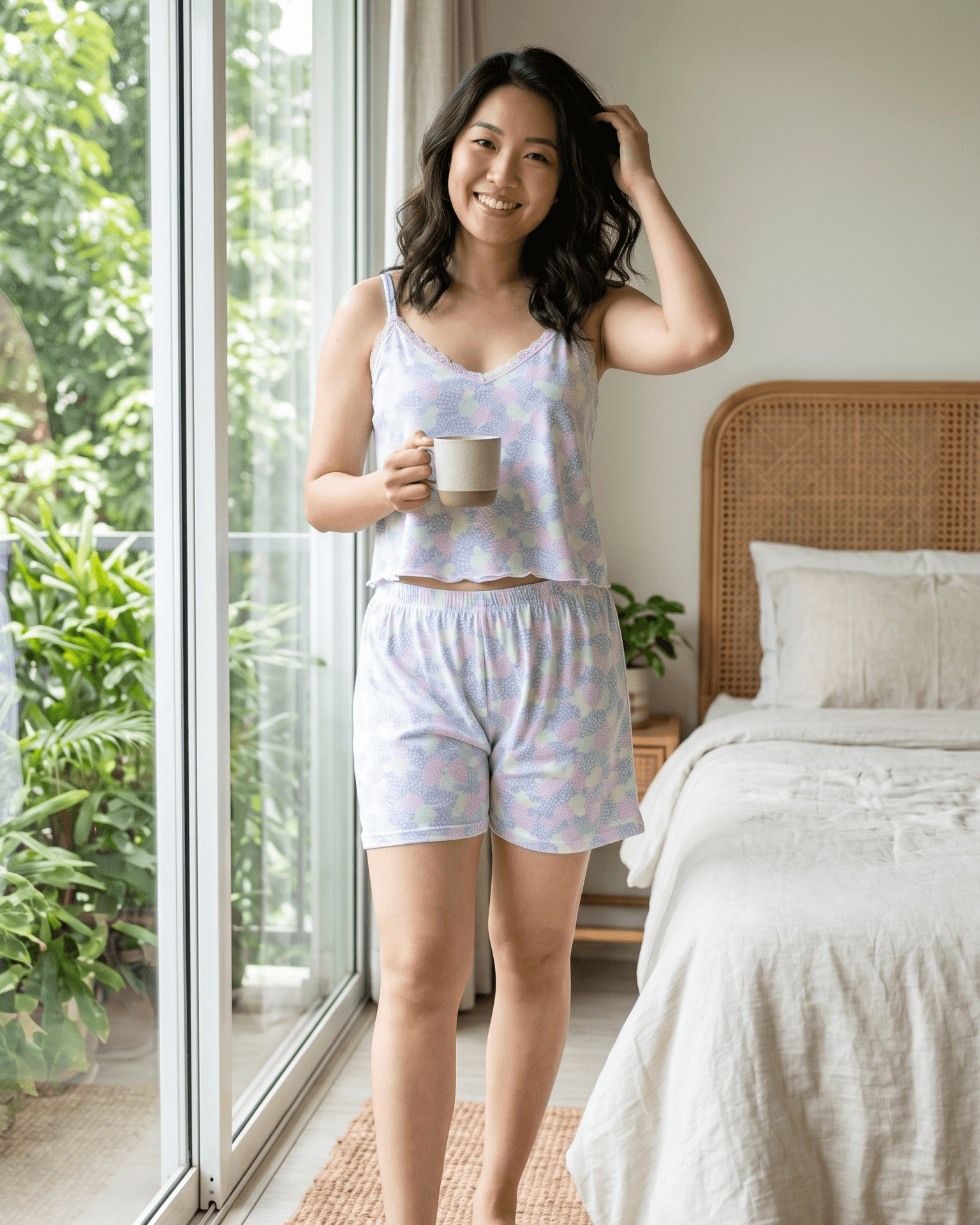 Ensemble Pyjama Short + Top Imprimé Pastel - Image 1 of 2