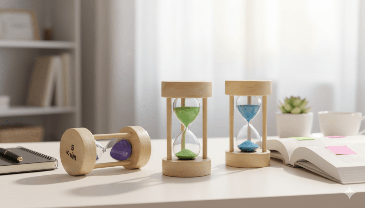 Minuteur Sablier 5 Minutes En Bois Naturel Au Design Raffiné (colleur Aléatoire) - Image 1 of 2