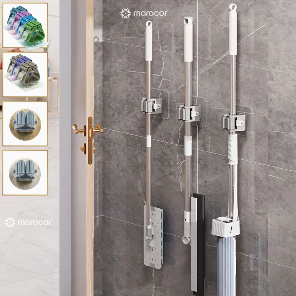 (lot De 1) Support Mural Simple Pour Balai Et Serpillière, Organisateur Pour Cuisine, Salle De Bain, Garage Et Jardin - Image 1 of 5