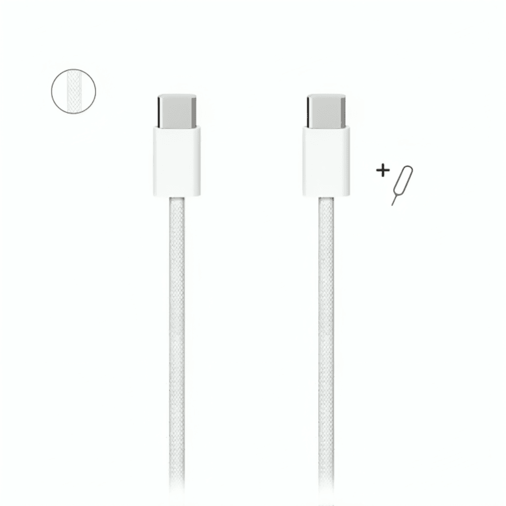 Câble Usb-c Vers Usb-c Iphone 16 – Charge Rapide 60w + Outil Éjecteur Sim – Haute Qualité - Image 1 of 3