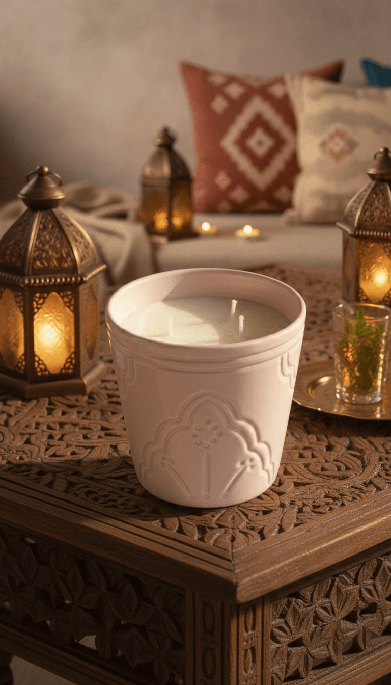 Bougie Parfumée Fruits Rouges - Pot Argile Rose Artisanal - Image 1 of 2
