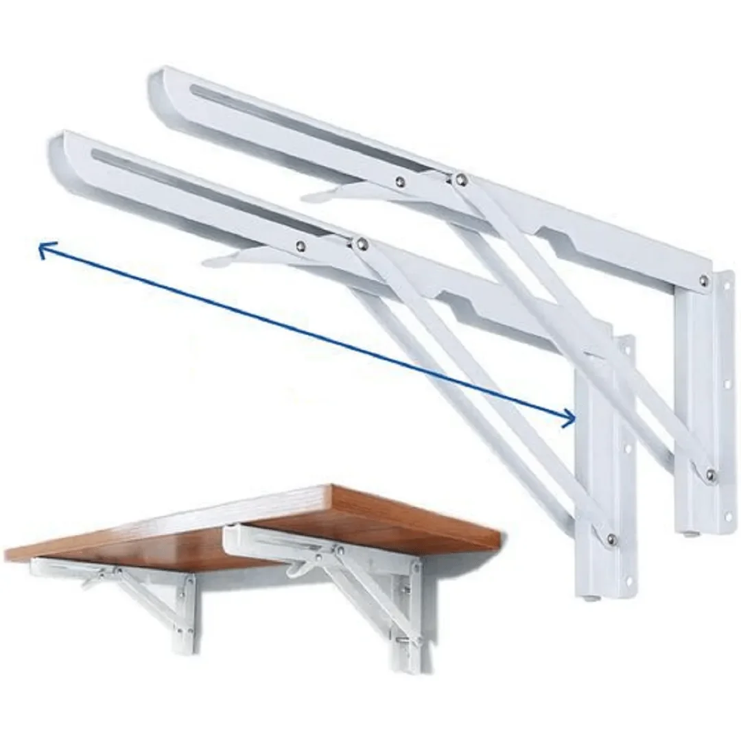 2 Pcs Équerre Support Table Pliable, Support Étagère Pliant 40cm - Image 1 of 6