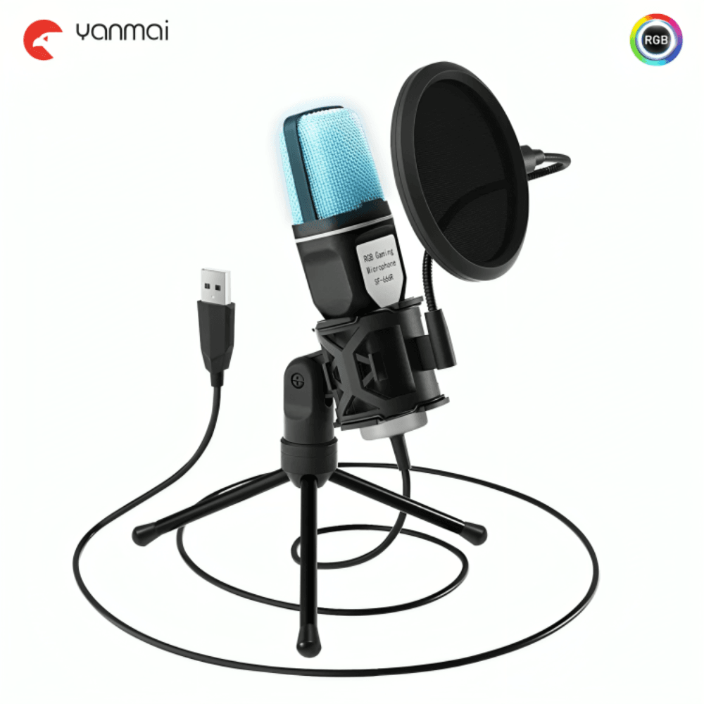Microphone Rgb Sf-666r – Usb Avec Éclairage Rgb & Qualité Pro - Image 1 of 2