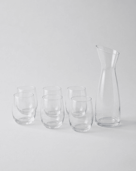 Ensemble De 7 Pièces En Verre Transparent : Verres Et Récipient Polyvalent - Image 1 of 6