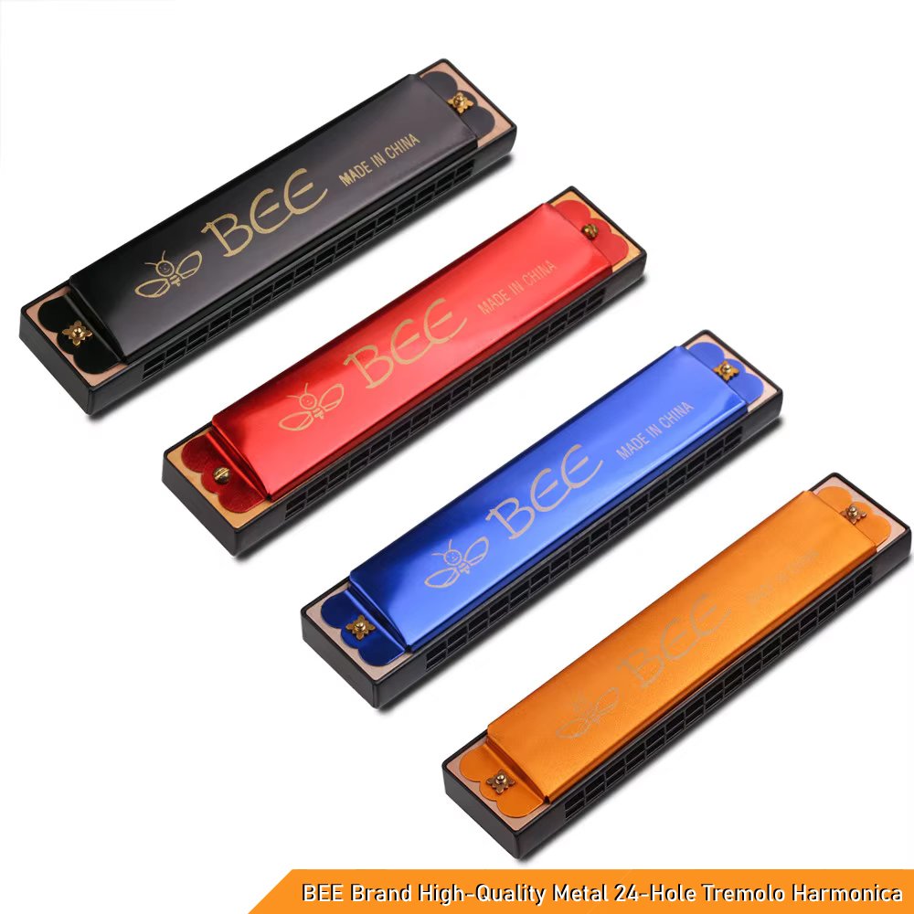 Harmonica 24 Trous Métal Débutants Instrument De Musique - Couleur Aléatoire - Image 1 of 2
