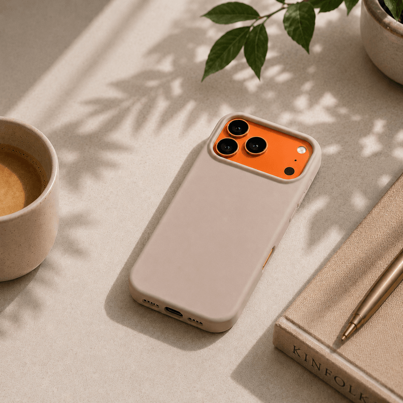Coque Compatible Iphone 17 Pro Max – Silicone Beige Nude - Image 1 of 3