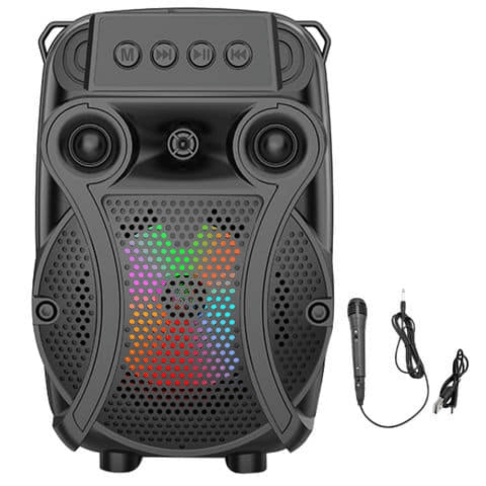 Enceinte Bluetooth Sans Fil Zqs1429 Avec Micro – Karaoké Portable Led - Image 1 of 3