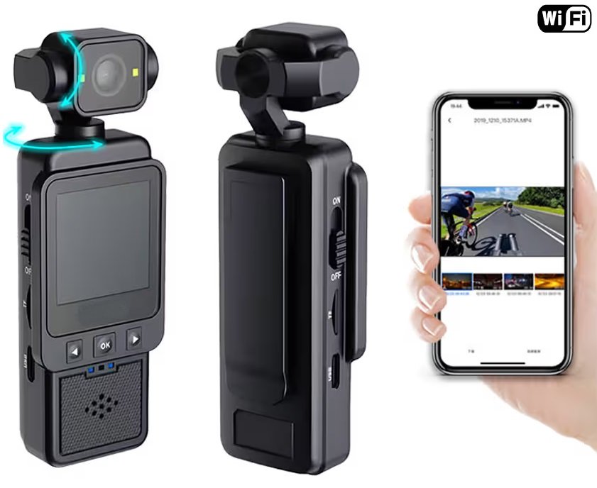 Caméra Sport Hd 1080p Wi-fi – Stabilisation D’image & Objectif Rotatif - Image 1 of 1