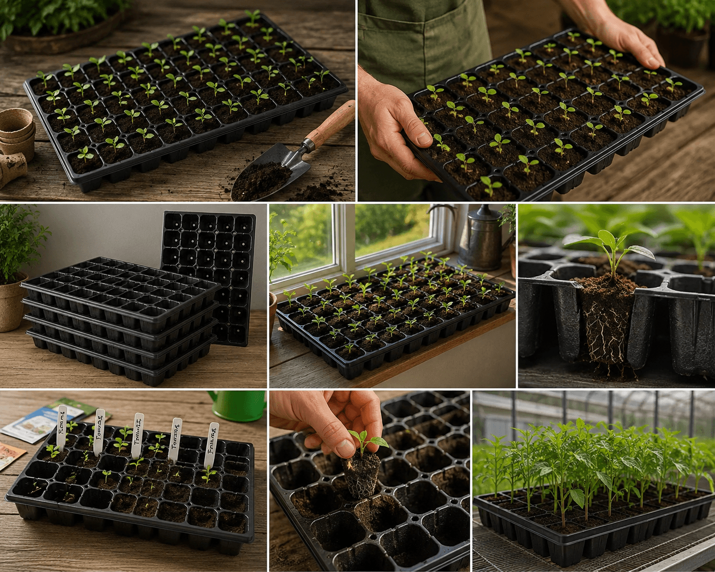 Pot Semis, Amitas 10 Pcs Plateau De Semis En Ps Pot De Plantation - Image 1 of 3