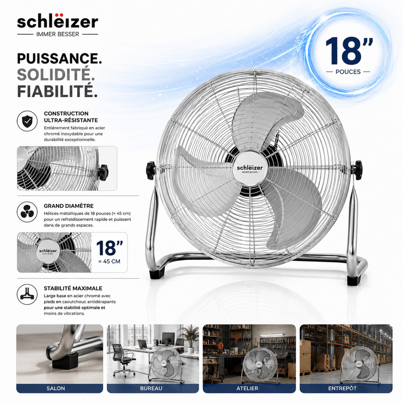Ventilateur De Sol Métallique Slz - 18" - Image 1 of 4