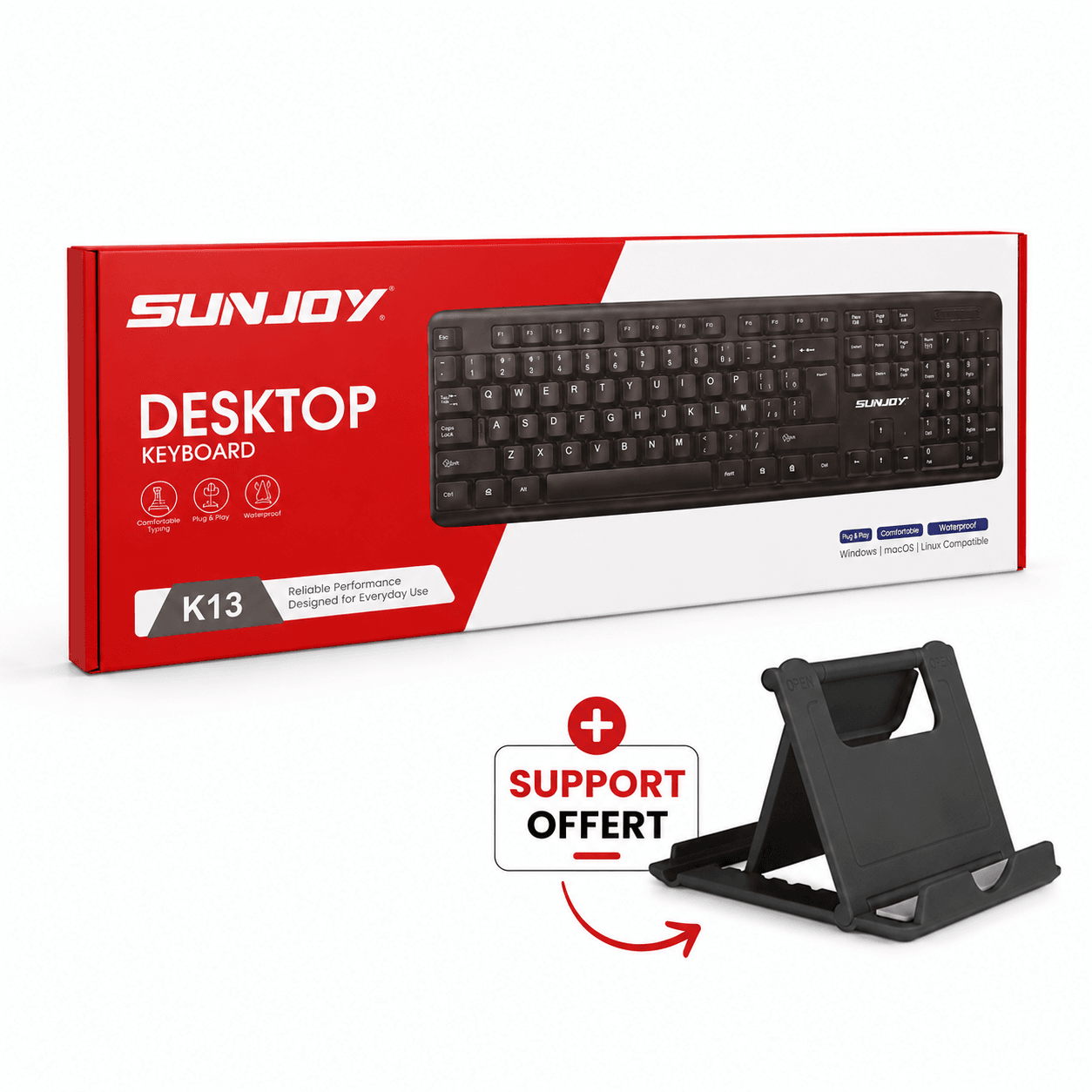 Clavier K13 + Support Téléphone Offert - Image 1 of 3