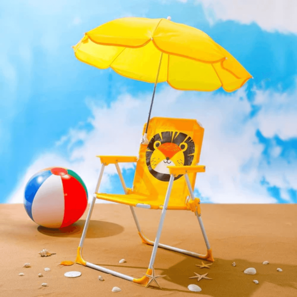 Chaise De Plage Pliable Avec Parasol Pour Enfant - Couleur Et Design Aleatoire - Image 1 of 8