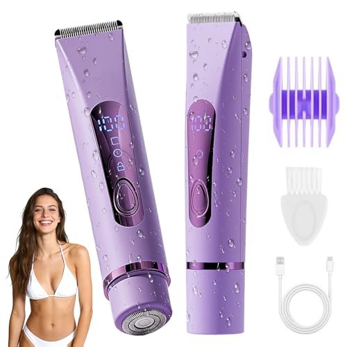 Tondeuse Bikini 2-en-1 Femme – Étanche Ipx7, Rechargeable Usb, Sans Fil Avec Led - Image 1 of 8