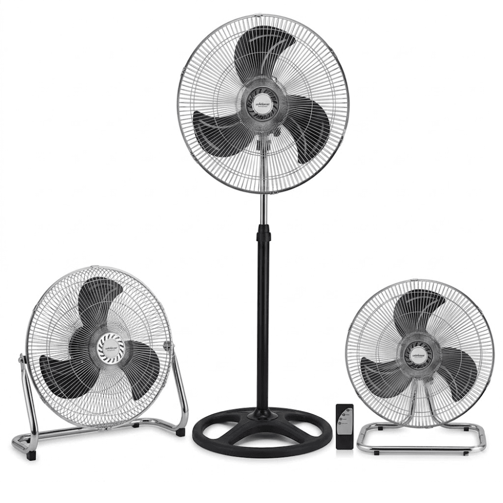 Ventilateur Multi-positions 3-en-1 – Sur Pied, De Table Et Brasseur D’air Au Sol Avec Télécommande - Image 1 of 3