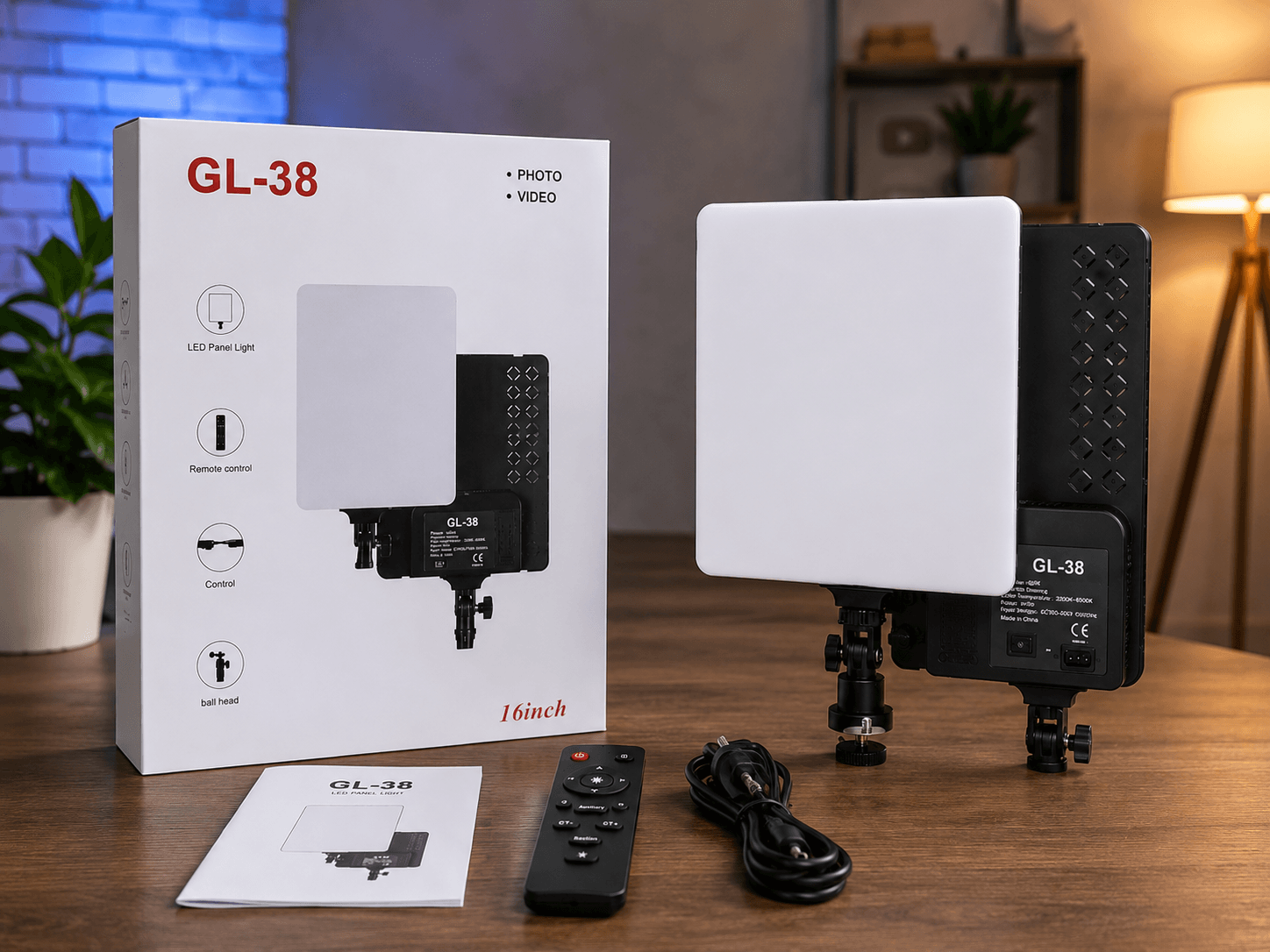 Gl-38 Led Panel Light – Éclairage Photo & Vidéo Haute Luminosité - Image 1 of 3